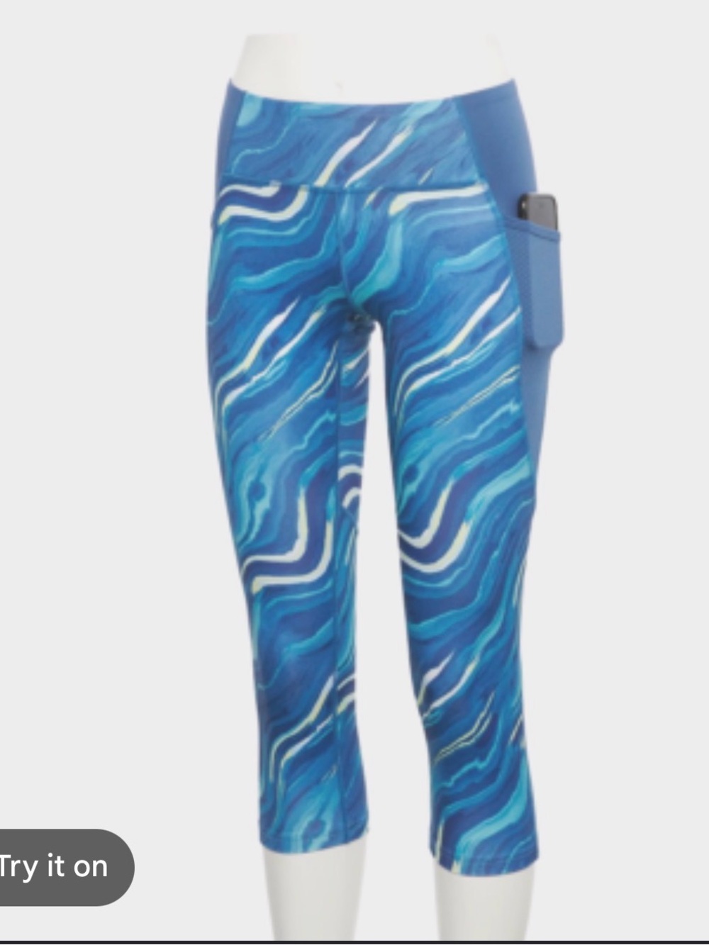 🐠 tek gear Navy and Lime Workout leggings